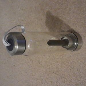 Black obsidian crystal infused glass water bottle. Brand New.